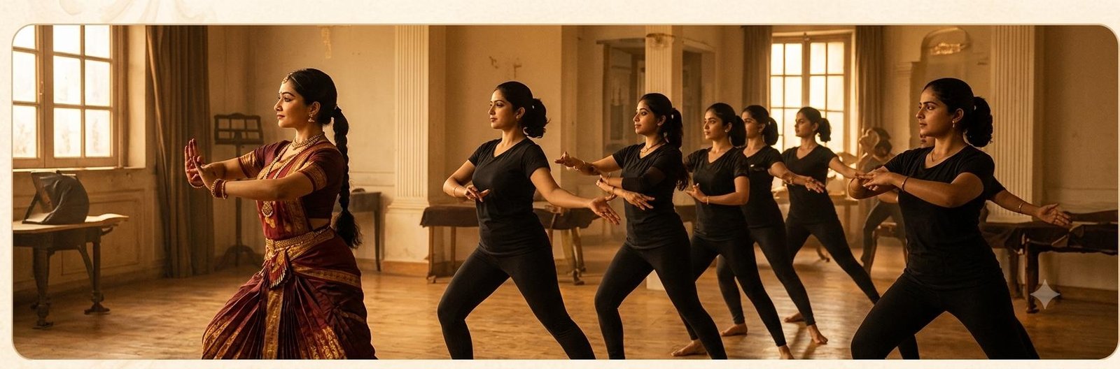 Students learning dance